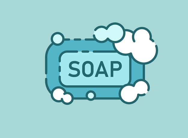 Barra de jabón con icono de espuma en estilo plano Producto cosmético para ilustración vectorial higiénica sobre fondo aislado Artículos de tocador firman concepto de negocio