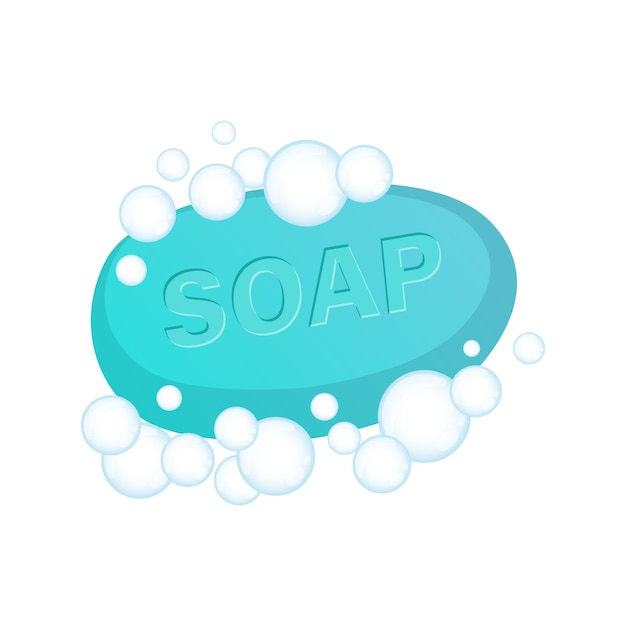 Barra de jabón con icono de espuma en estilo plano Producto cosmético para ilustración vectorial higiénica sobre fondo aislado Artículos de tocador firman concepto de negocio