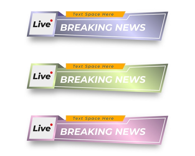 Barra de noticias de televisión barras de periódicos barras de redes sociales barra de título de banner de título de medios de transmisión de televisión