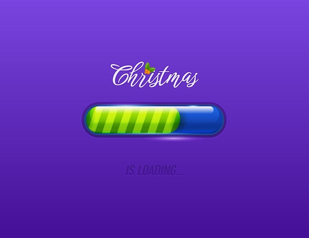 Barra de progreso invitación de Navidad elemento de carga Barra de progreso de Navidad para llegar al año nuevo