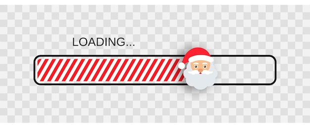 Barra de progreso de Navidad con relleno de caña de caramelo Cuenta regresiva del progreso de carga Banner de descarga divertida de Navidad