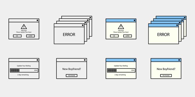 Barra de tareas de computadora estética con diseño vectorial de citas