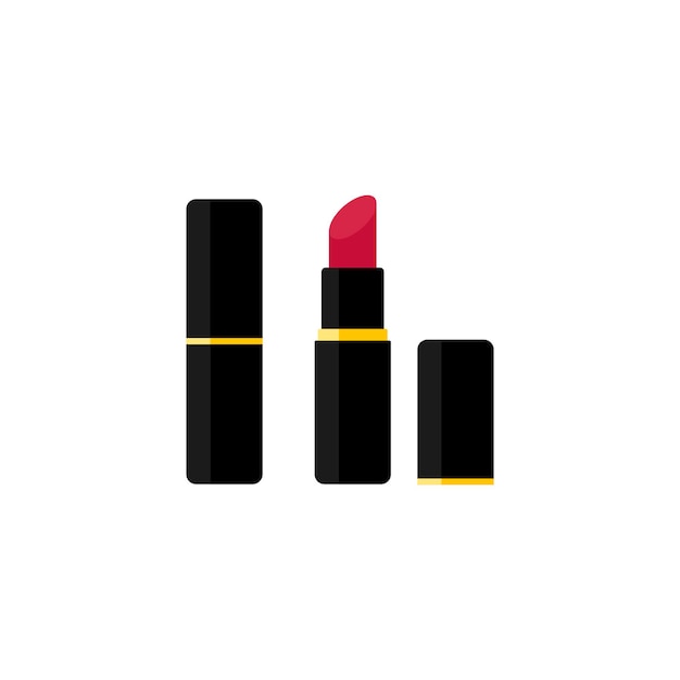 Barras de labios de colores rojos. Vector ilustración plana. Barra de labios mate. Productos cosméticos de maquillaje