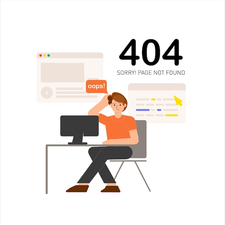 Vector barrera de calle con página de error 404 no encontrada