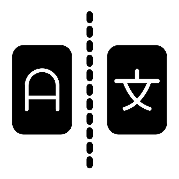 Barrera del lenguaje Glyph Ilustración negra sólida