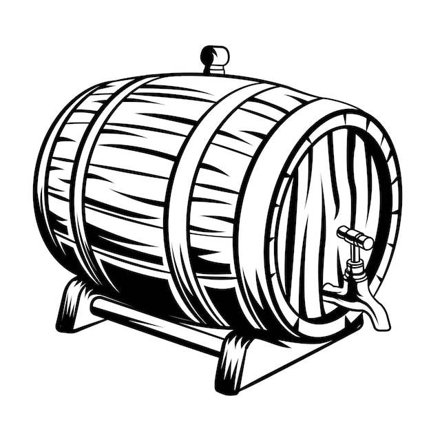 Un barril con un asa que dice 'la palabra cerveza'