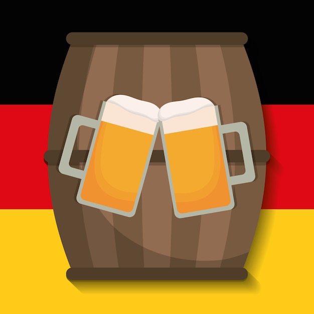 Barril de la bandera de cerveza más oktoberfest
