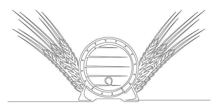 Vector barril continuo de una línea con pico