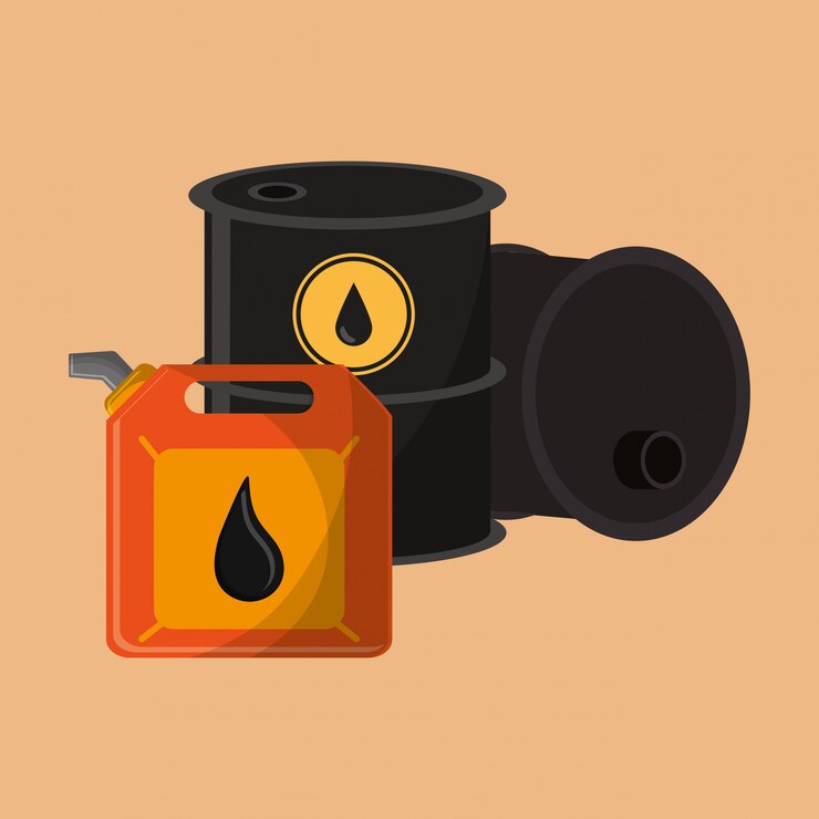 Vector barril de petróleo con imagen de iconos relacionados con el petróleo