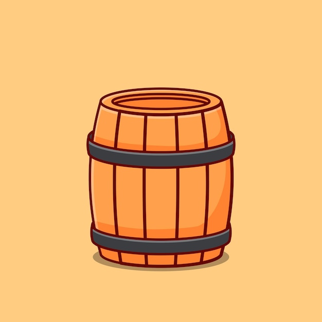 Barril de vino de madera icono de dibujos animados vector ilustración objeto aislado