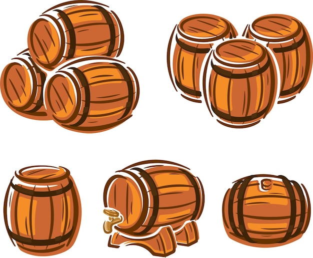 barriles, conjunto, vector