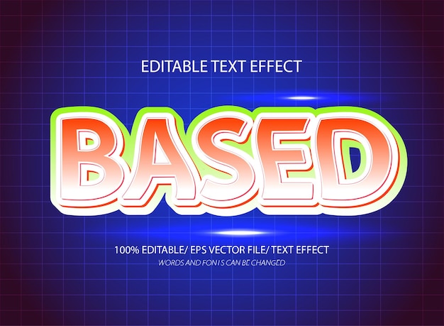 Basado en una plantilla de efecto de texto editable en 3D y un efecto de estilo de texto editable