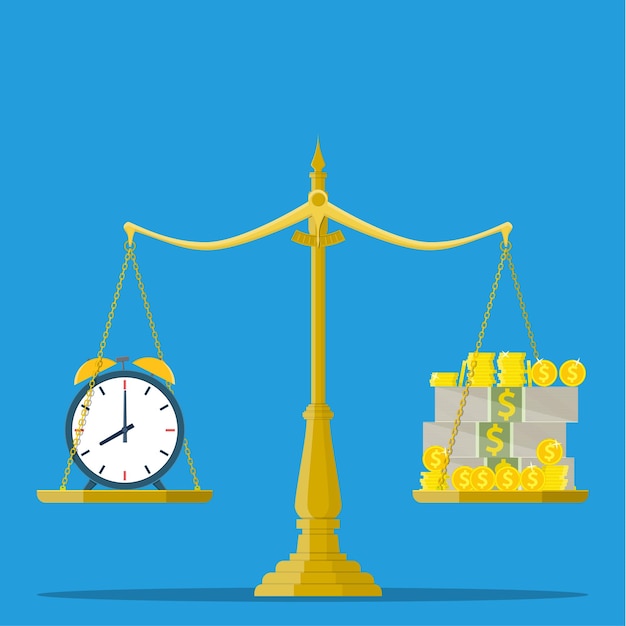 Báscula que pesa dinero y reloj