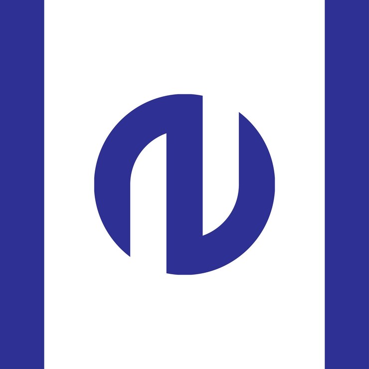 Vector base de cuadrícula de diseño de la letra n del logotipo