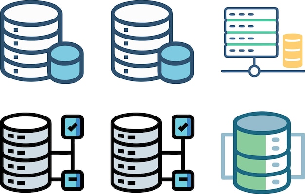 Base de datos e íconos de servidor Gestión de datos y tecnología de la información