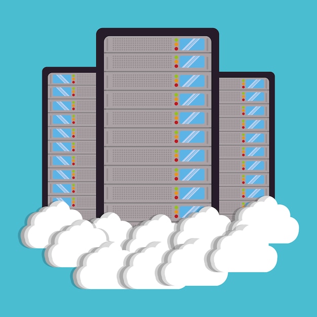 Vector base de datos con el icono de la nube