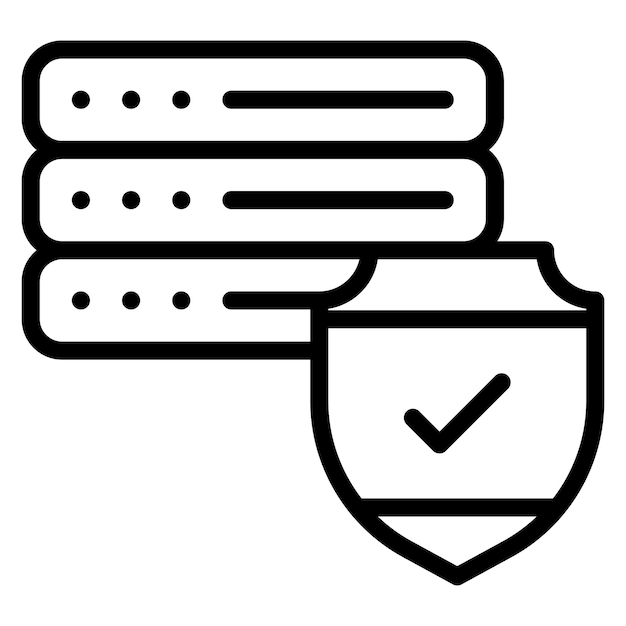 Base de datos Ilustración del icono del vector de seguridad del conjunto de iconos de alojamiento web
