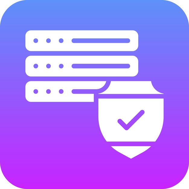 Base de datos Ilustración del icono del vector de seguridad del conjunto de iconos de alojamiento web