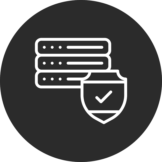 Base de datos Ilustración del icono del vector de seguridad del conjunto de iconos de alojamiento web