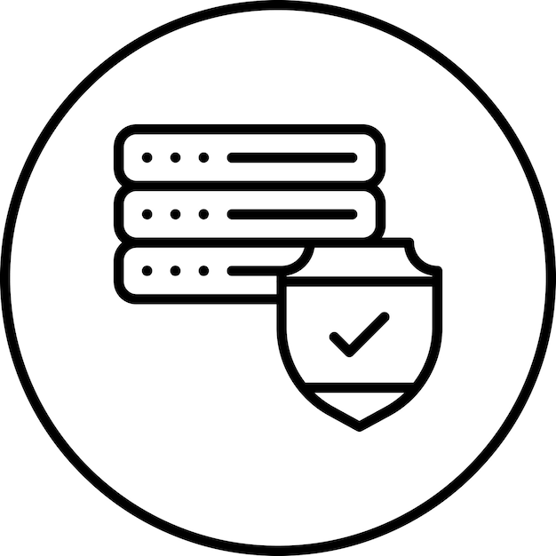 Base de datos Ilustración del icono del vector de seguridad del conjunto de iconos de alojamiento web