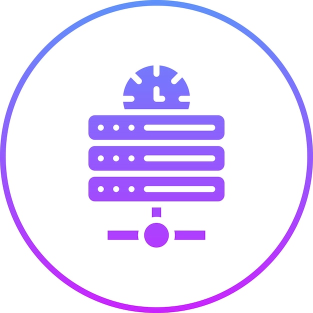 Base de datos Ilustración del icono del vector de velocidad del conjunto de iconos de alojamiento web