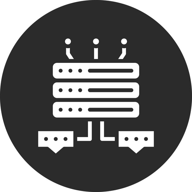 Base de datos Ilustración del icono vectorial de chat del conjunto de iconos de alojamiento web