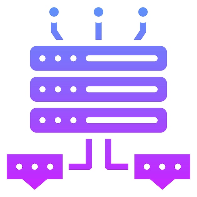 Base de datos Ilustración del icono vectorial de chat del conjunto de iconos de alojamiento web