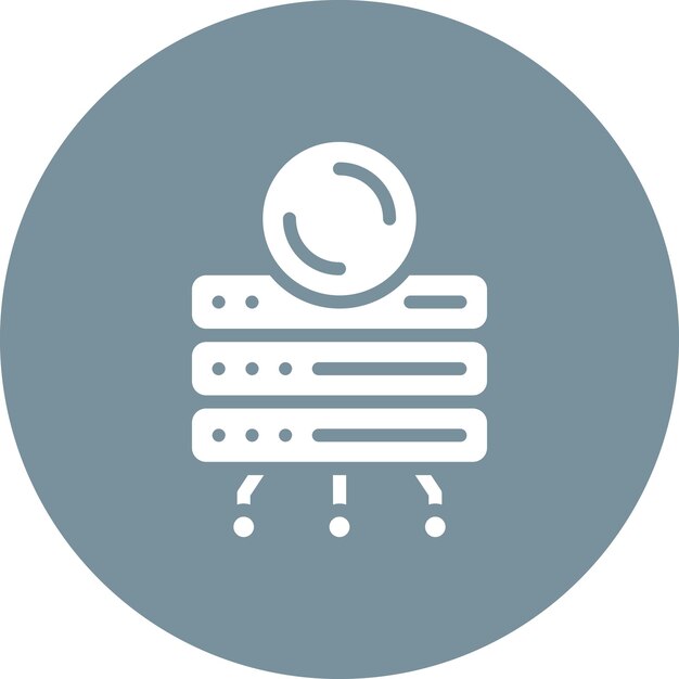 Base de datos Ilustración del icono vectorial de respaldo del conjunto de iconos de alojamiento web