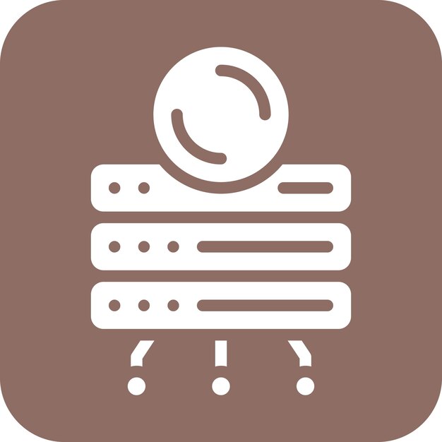 Base de datos Ilustración del icono vectorial de respaldo del conjunto de iconos de alojamiento web