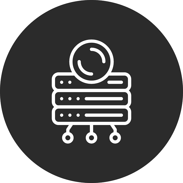 Base de datos Ilustración del icono vectorial de respaldo del conjunto de iconos de alojamiento web