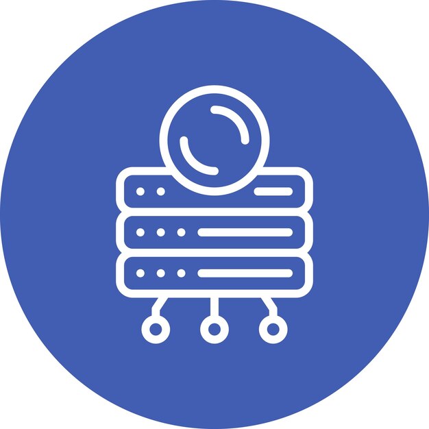 Base de datos Ilustración del icono vectorial de respaldo del conjunto de iconos de alojamiento web