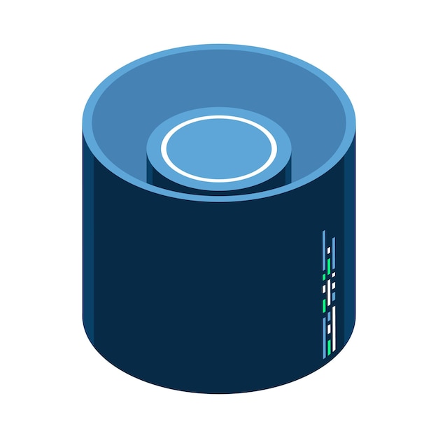 Base de datos isométrica en la nube Computación en la nube y almacenamiento en la nube de archivos Tecnología moderna Ilustración vectorial