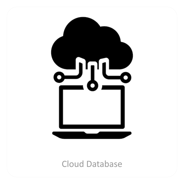 Base de datos en la nube y concepto de icono de computación