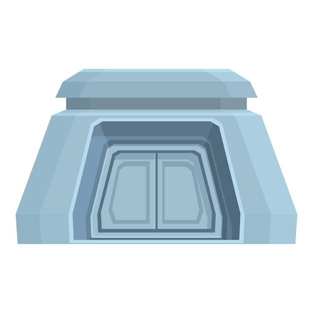 Base icono dibujos animados vector Búnker de bomba Laboratorio nuclear