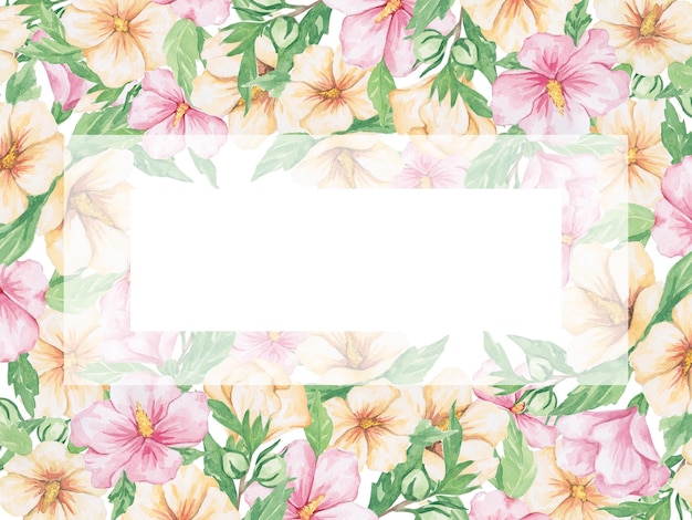 Base para postal con flores y fondo blanco