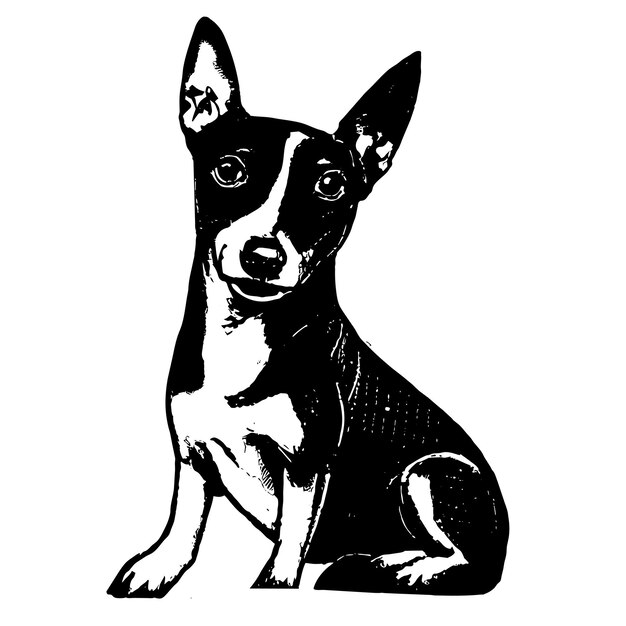 Basenji perro dibujado a mano dibujos animados pegatina icono concepto aislado ilustración