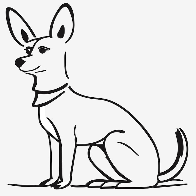 Vector basenji perro dibujado a mano pegatina de dibujos animados icono concepto ilustración aislada