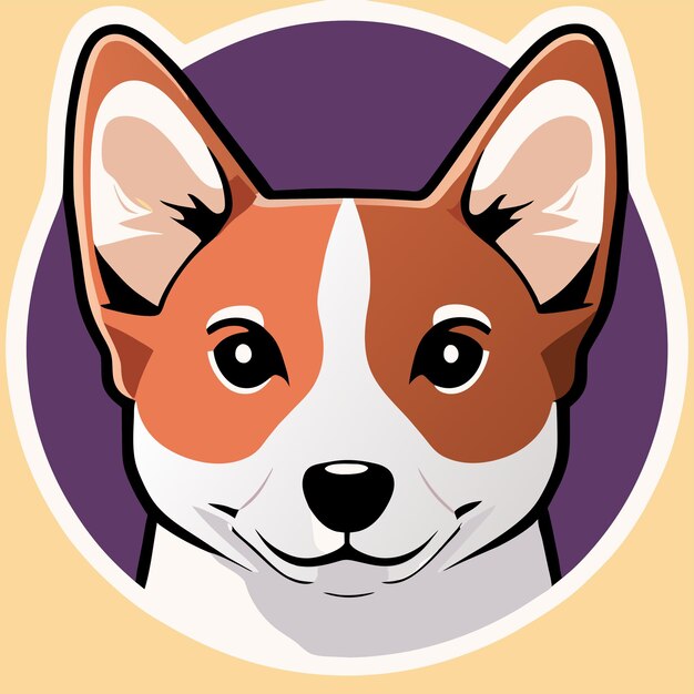 Vector basenji perro dibujado a mano pegatina de dibujos animados icono concepto ilustración aislada