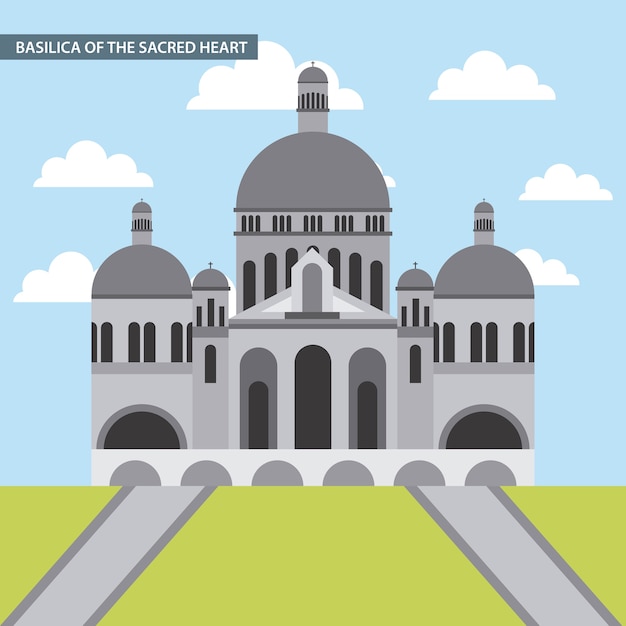 Vector basílica del corazón sagrado