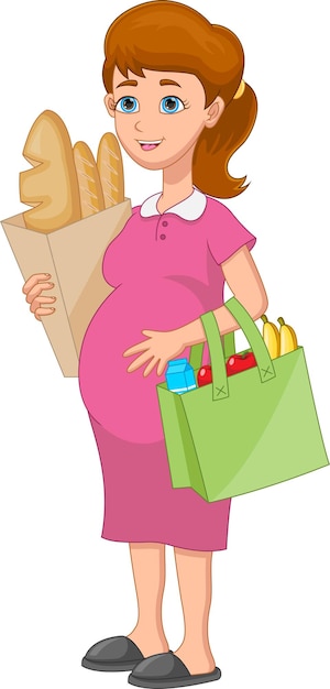 bastante embarazada mamá de compras