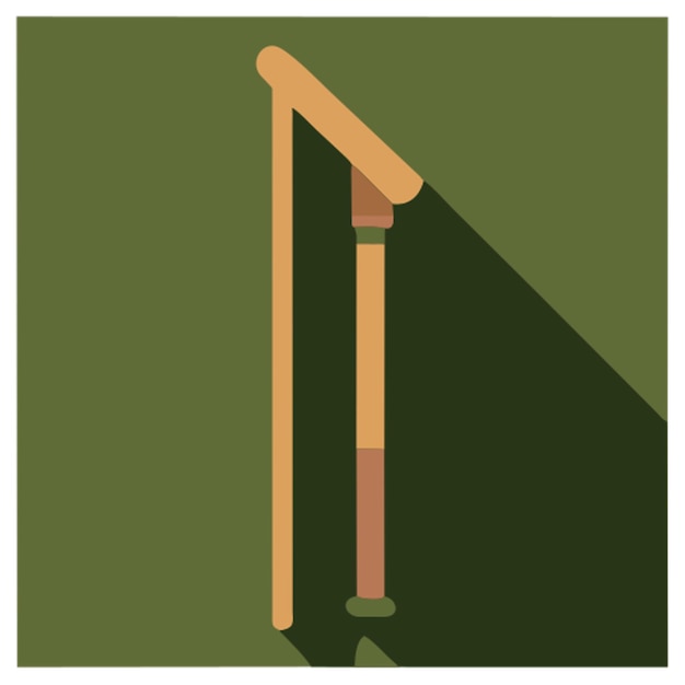 bastón de caminar aislado en icono de fondo blanco