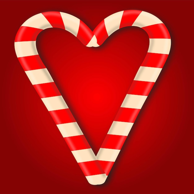 Bastón de caramelo con forma de corazón para adornos navideños