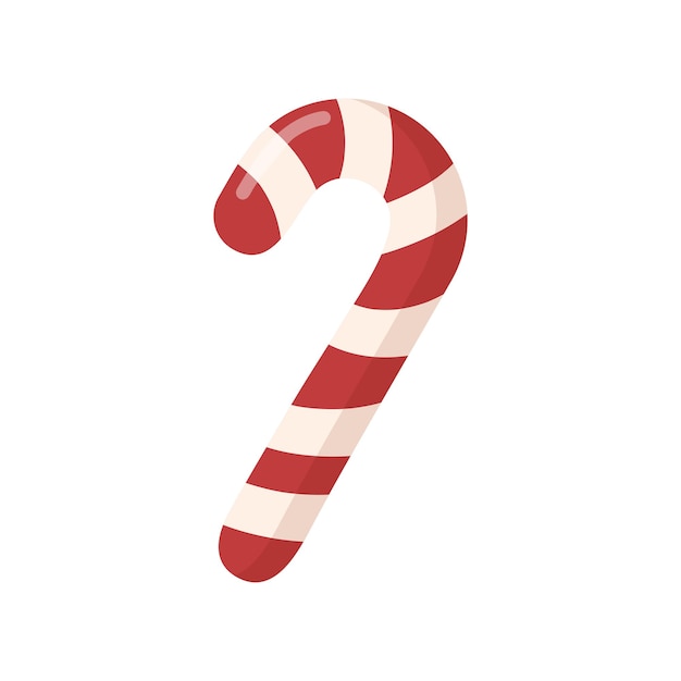 Bastón de caramelo de Navidad aislado sobre fondo blanco.