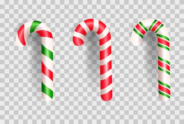 Bastón de caramelo de navidad realista.