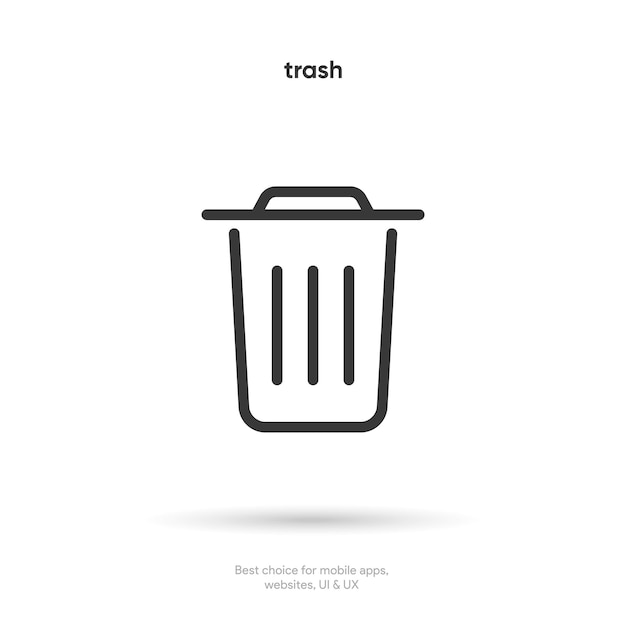 Basura plana borrar reciclar limpiar limpiar borrar el icono del vector cruzado símbolo botón del signo emblema