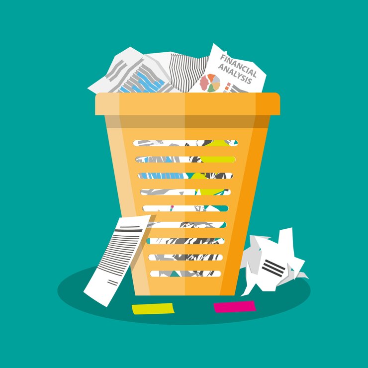 Vector basura reciclar papelera basura ilustración vectorial plana