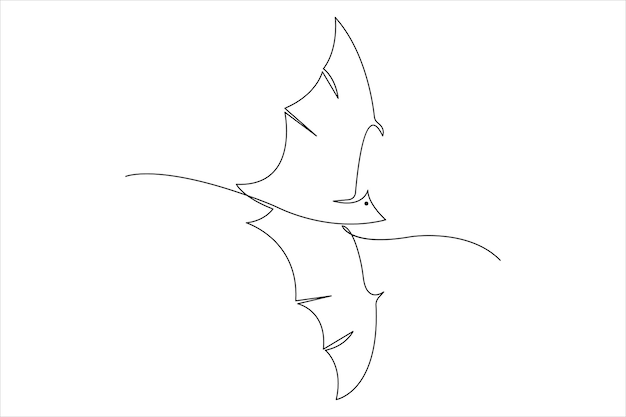 Bat un dibujo continuo de una sola línea para Halloween Ilustración vectorial de diseño minimalista lineal
