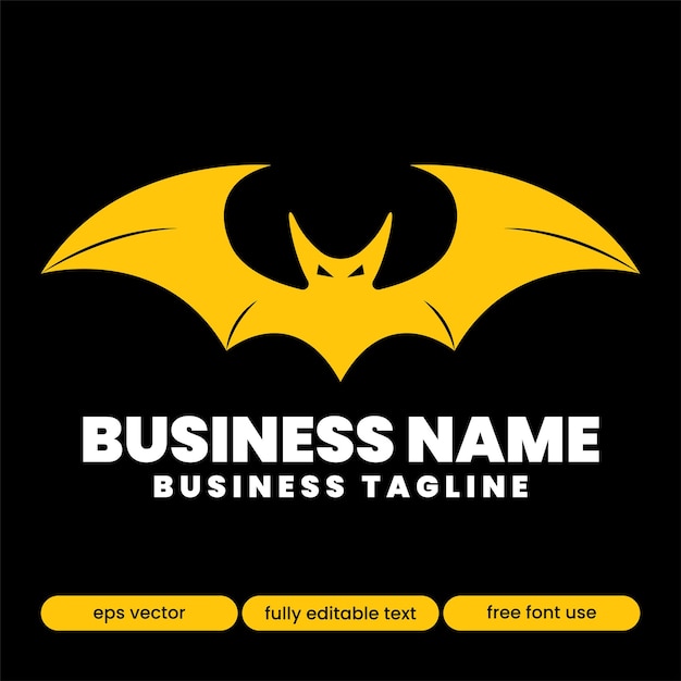 Vector bat logo plantilla editable texto eps vector estilo 10