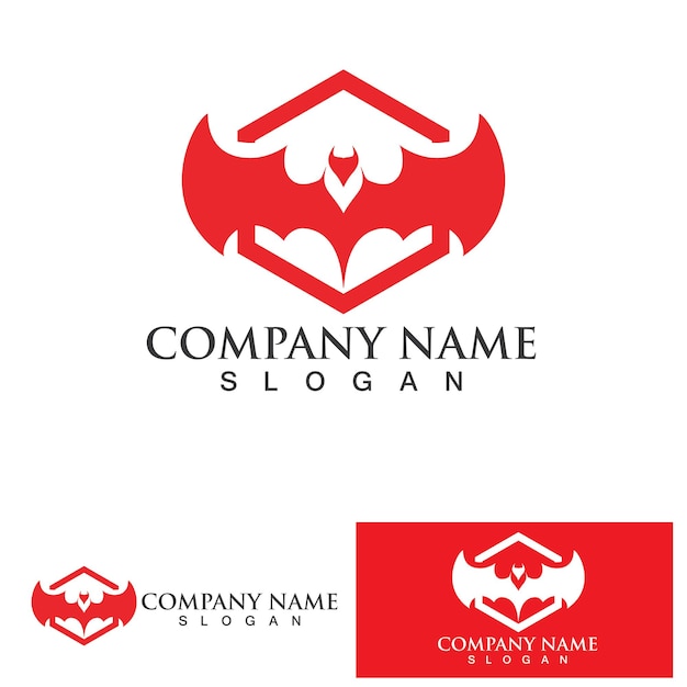 Bat logo vector icono plantilla ilustración diseño
