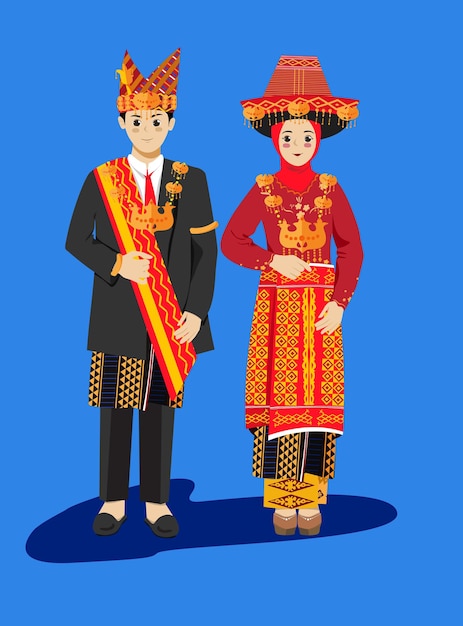 Batak karo Tradicional Hijab musulmán de boda con Sumatra Indonesia Vestido de novia Songket